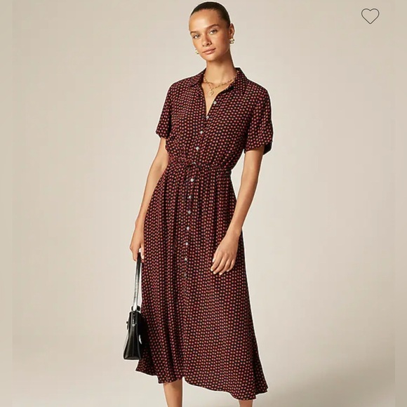 J. Crew Dresses & Skirts - J. Crew Black and Red Button-Up Midi Dress